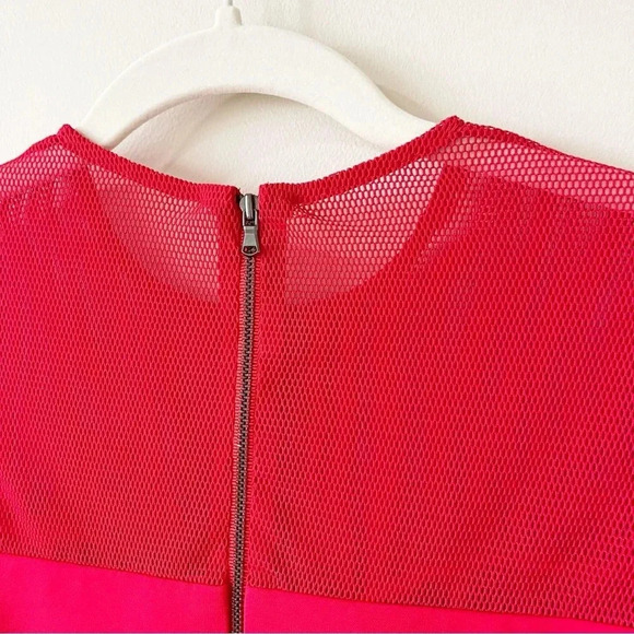 Jay Godfrey Mesh Panel Red Dress Knee Length Womens Size 2 - Picture 10 of 13